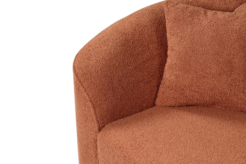 87' Curved Contemporary Sofa in Orange: Plush Seating, Streamlined Design, and Durable Frame – Ideal for Stylish Living Spaces