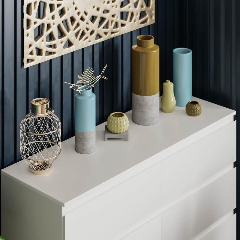 6 Drawer Double Dresser for Bedroom Living Room Hallway,white