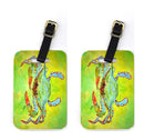 Bright Green Blue Crab Luggage Tag