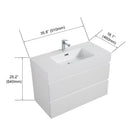 Alice - Bathroom Vanity With Large Storage, Sink Wall Mounted Floating Bathroom Vanity For Modern Bathroom, One-Piece Sink Basin Without Drain And Faucet by HouseOfZazla