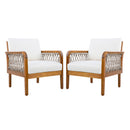 Outdoor Acacia Wood Club Chair with Handwoven Rope (Set of 2) by HouseOfZazla