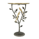 16x16x24" Metal Dual Bird Side Table with Round Tray
