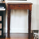 Artisan Furniture Solid Wood Chestnut Turned Leg Writing Desk, 1-Drawer