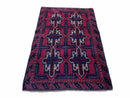 3X5 Vintage Handmade Tribal Wool Rug Balouchi Rug Afghan Rug Red Beige Blue Nice