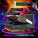 Upholstered Bed, 360 Surround LED Function, Remote Control, Hydraulic Storage Bed With USB, Type-C Charging (Without Mattress) by HouseOfZazla