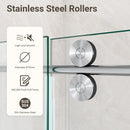 56-60"W x 72"H Frameless Sliding Shower Door – Clear Tempered Glass by HouseOfZazla