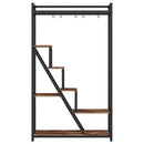 7 Tier Indoor Plant Stand With 5 S-Hooks - Brown / Black by HouseOfZazla