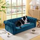 Elegant Rectangular Pet Bed for Big and Oversized Dogs - Dark Blue