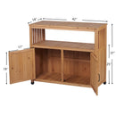 Wooden Patio Bar Table Set with Storage