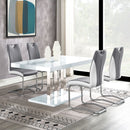 Creston - 5 Piece Dining Set With Upholstered Chairs - Gloss White by HouseOfZazla