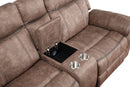 Dollum - Two Tone Nubuck Manual Recliner Sectional Sofa With USB Port Cupholder Console by HouseOfZazla