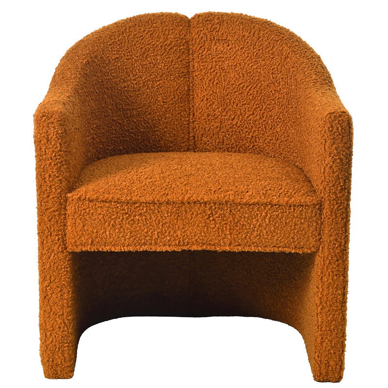 Walker Edison | Boucle Curved Design Accent Chair