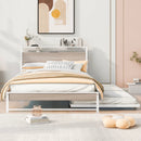 Platform Bed Frame With Trundle, USB Ports And Slat Support, No Box Spring Needed by HouseOfZazla
