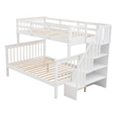 Stairway Bunk Bed With Storage And Guard Rail For Bedroom by Unique Piece Furniture