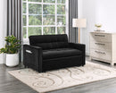 Maeve - Convertible Sleeper Loveseat With Tufting and Side Pocket - Black by HouseOfZazla