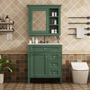 Bathroom Vanity With Top Sink, 2 Doors And 3 Drawers, Freestanding Set With Mirror Cabinet by HouseOfZazla
