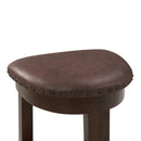 4 Piece Bar Table Set with3 PU Upholstered Bar Stools, Breakfast Table with 3 Padded Stools Solid Wood Counter Height Dining Table Set for Living Room, Dining Room. Espresso by Montret
