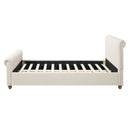Queen Size Upholstered Bed Frame With Linen Fabric by HouseOfZazla
