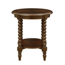 Philippe - Round End Table With Shelf - Brown by HouseOfZazla
