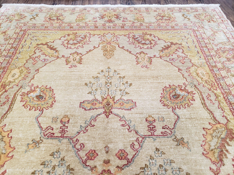 6x9 Turkish Oushak Rug, Wool Rug, Hand Knotted