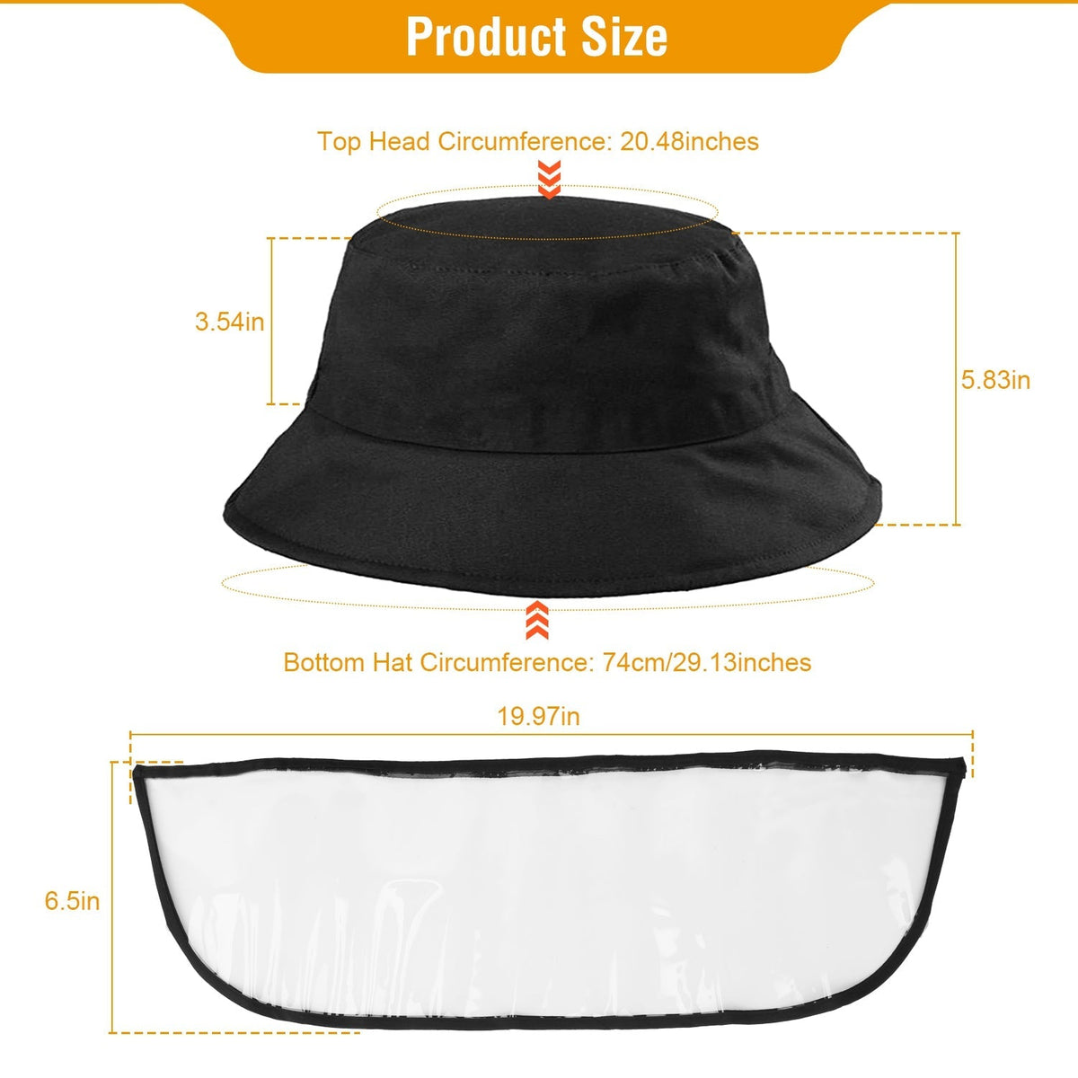 Fishman Hat Protective Face Shield Removable Sun Bucket Cap Face Cover Protect Against UV Spitting Saliva Dust Wind, photo 7 of 8