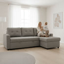 Convertible L Shaped Sectional Sleeper Sofa Bed, Saving Pull Out Couch by Unique Piece Furniture