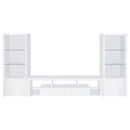 Lance - 3 Piece TV Entertainment Center With Shelves - Gloss White