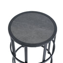 Ceramic Tile Side Table with Powder Coated Iron Frame
