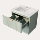 Modern Wall-Mounted Bathroom Vanity With 2 Drawers, Ideal For Small Bathrooms - Green by HouseOfZazla
