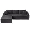 Modular Sectional With Arched Armrests, Includes 3 Back Cushions & 2 Throw Pillows by HouseOfZazla