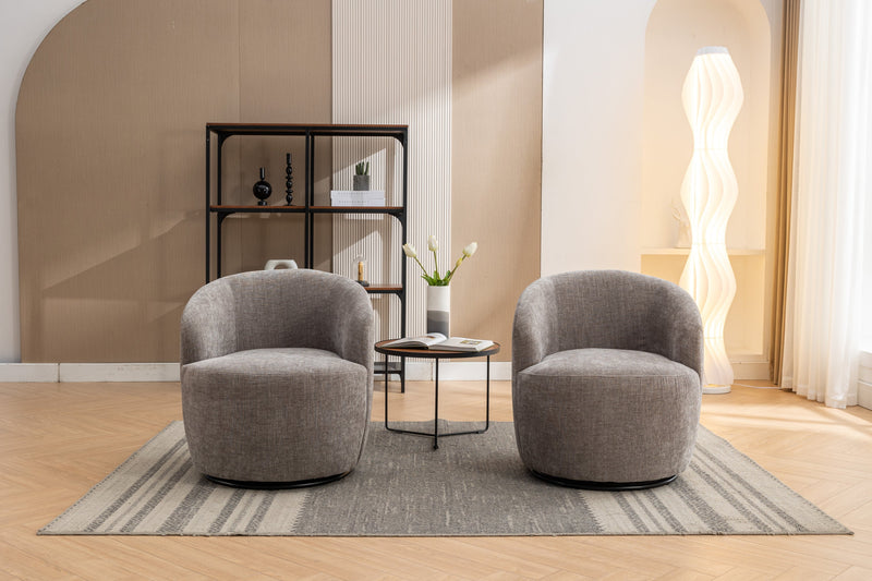 Walker Edison | Chenille Swivel Accent Barrel Chair