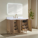 Fully Assembled 48" Freestanding Single Sink Light Coffee Bathroom Vanity by HouseOfZazla