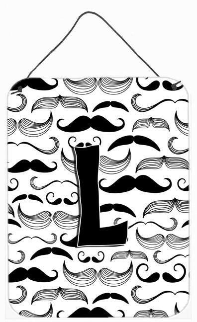 Letter L Moustache Initial Wall or Door Hanging Prints CJ2009-LDS1216