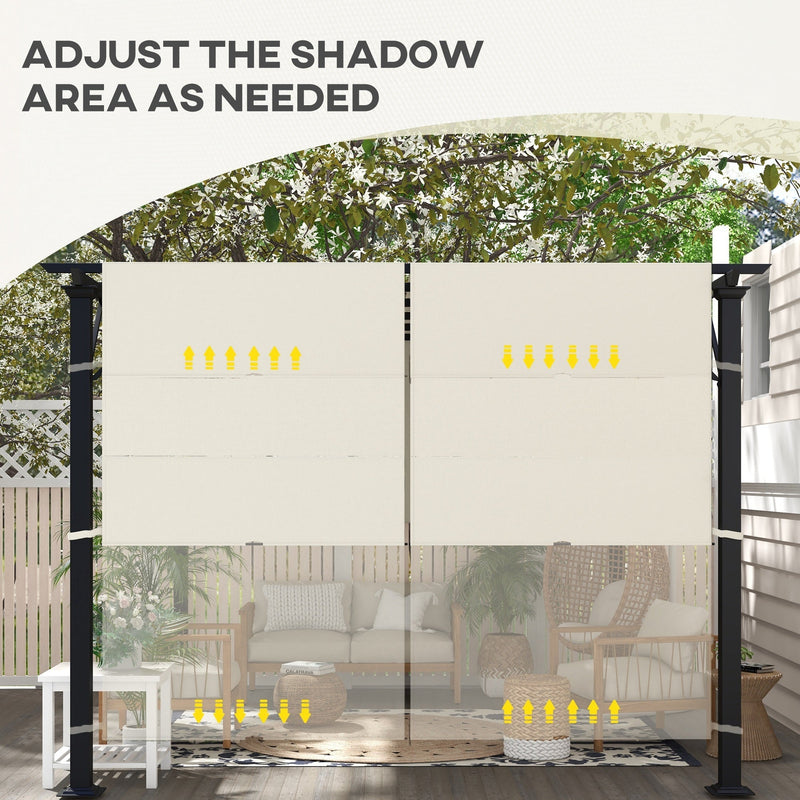 2 PCS 4 x 18ft Pergola Canopy Replacement, UV Protection Pergola Shade Cover, Easy to Install for 10 x 11.8ft Pergola, Khaki