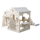 6 in 1 Toddler Slide and Swing Set, Kids Playground Climber Slide Playset with Fairy House, Freestanding Slide for Babies