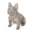 Dog Garden Sculpture, Outdoor French Bulldog Garden Statue, Rustic White