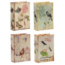 Book Boxes With Birds, Flowers, And Handwriting Design (Set of 4) - Multi by Unique Piece Furniture