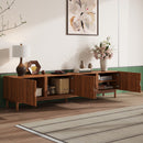 TV Stand With Legs, Media Console, 4 Cabinets For Living Room - Natural Wood by HouseOfZazla