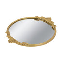 19x16x1" Round Mirror Tray with Gold Leaf Detailing by HouseOfZazla