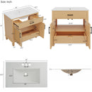 Bathroom Vanity With Ceramic Sink, Modern Free Standing Cabinet With Soft Close Drawers by HouseOfZazla