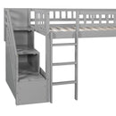 Loft Stairway Bed With 2 Drawers, Convertible Ladder And Slide by HouseOfZazla