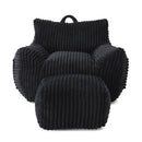 Giant Bean Bag Chair With Armrests And Footstool by HouseOfZazla