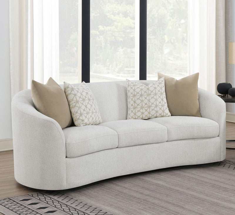Rainn Boucle Upholstered Sloped Arm Sofa Latte, photo 4 of 7