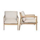 Outdoor Acacia Wood Armchair, Set of 2, Patio Club Chair with Cushions, Light Teak by HouseOfZazla