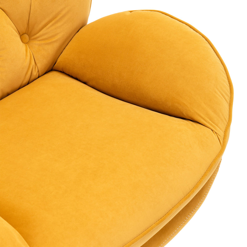 Accent chair TV Chair Living room Chair with Ottoman-Yellow