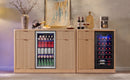 K&K 2-Piece Coffee Bar Cabinet with Fridge Space