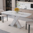 Modern Rectangle Dining Table With Stretchable TopAnd X Shape Legs by HouseOfZazla