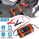 Car Battery Charger 12V 5A LCD Intelligent Auto Motorcycle Boat ATV Recover Pulse Repair