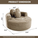 Round Sofa Bed with Memory Foam Sectional Couch for Living Room by HouseOfZazla