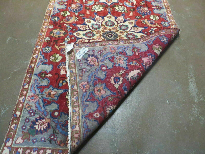 4' X 6' Antique Handmade India Floral Oriental Wool Rug Vegetable Dyes